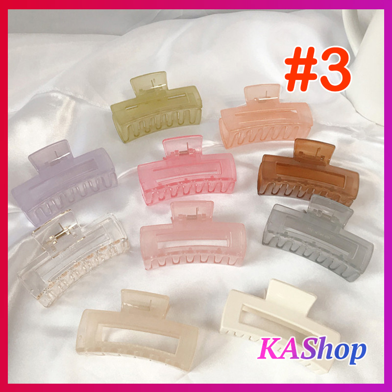 [HCM]Kẹp tóc càng cua nhựa acrylic dáng vuông / dài màu pastel - Gấp tóc càng cua - KAShop