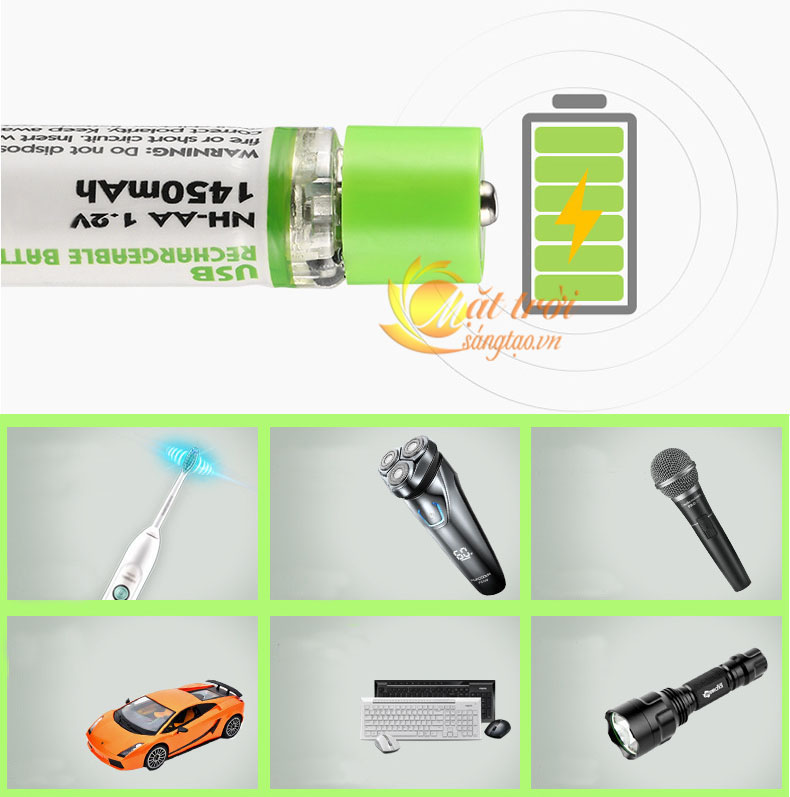 Pin tiểu AA 1450mAh tự sạc cắm cổng USB -