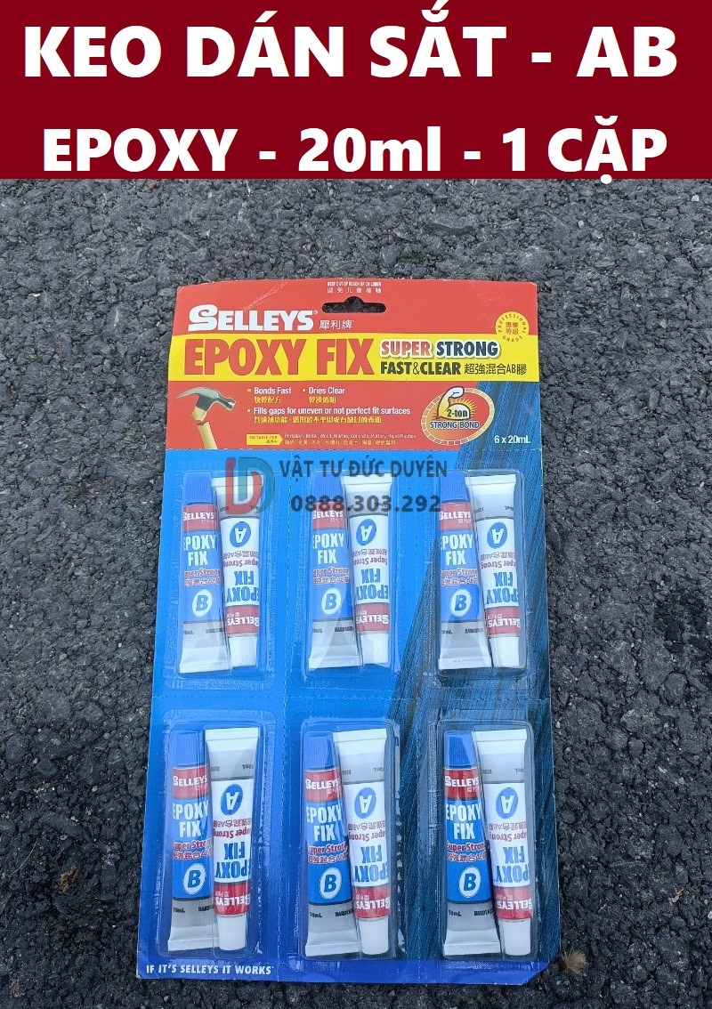 Keo dán đa năng ( keo gắn sắt AB 2 thành phần) EPOXY Fix Selleys siêu chắc , siêu bền 20ml