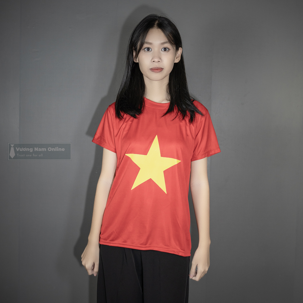 Áo thun cờ đỏ sao vàng VIỆT NAM trẻ em và người lớn tiêu chuẩn cổ tròn tay ngắn hàng xưởng sỉ