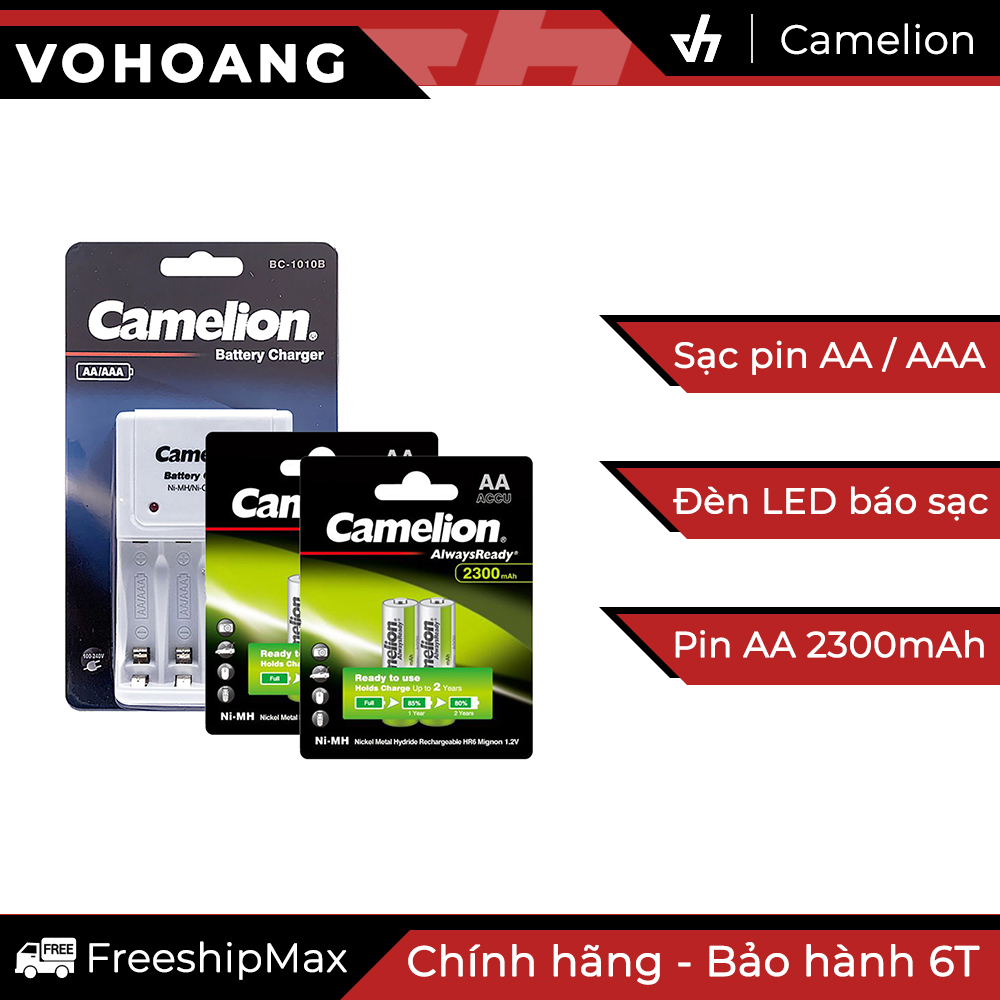 Sạc Camelion 1010B kèm 4 pin AA Camelion 2300mAh