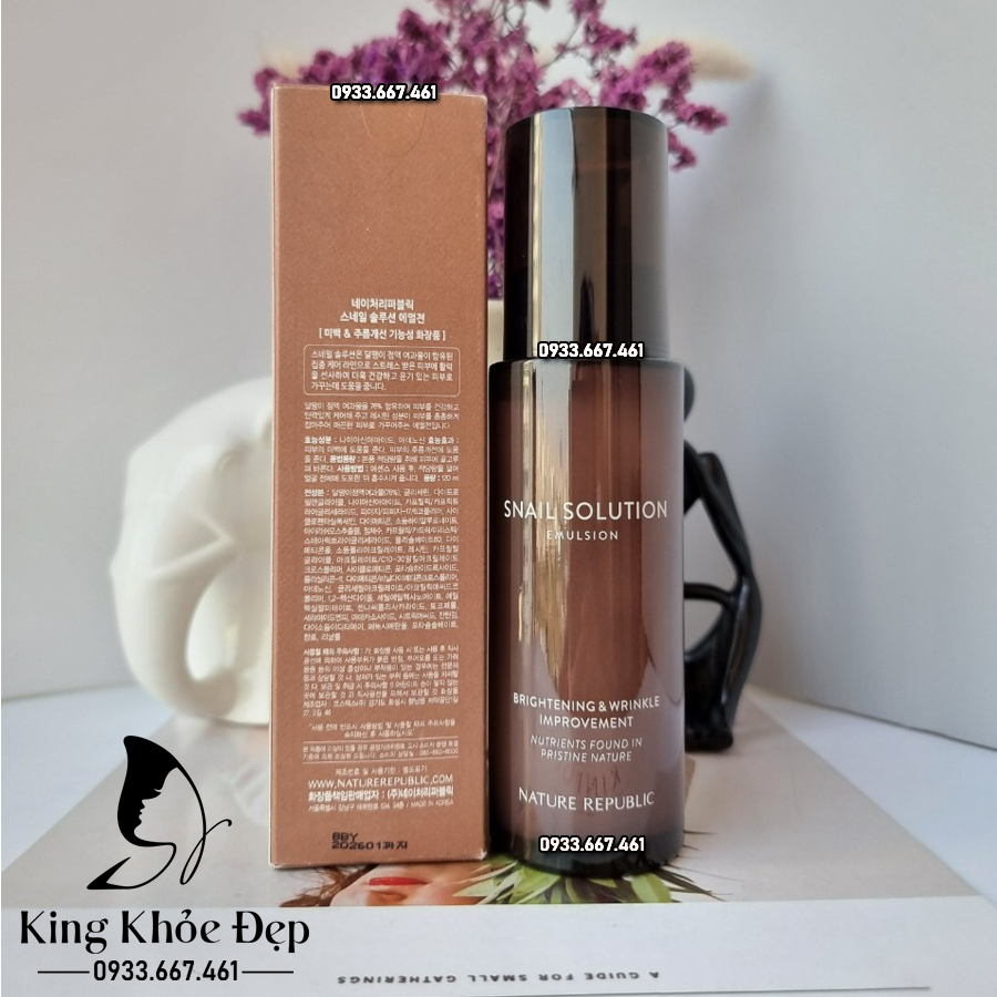 Sữa Dưỡng Nature Republic Snail Solution Emulsion