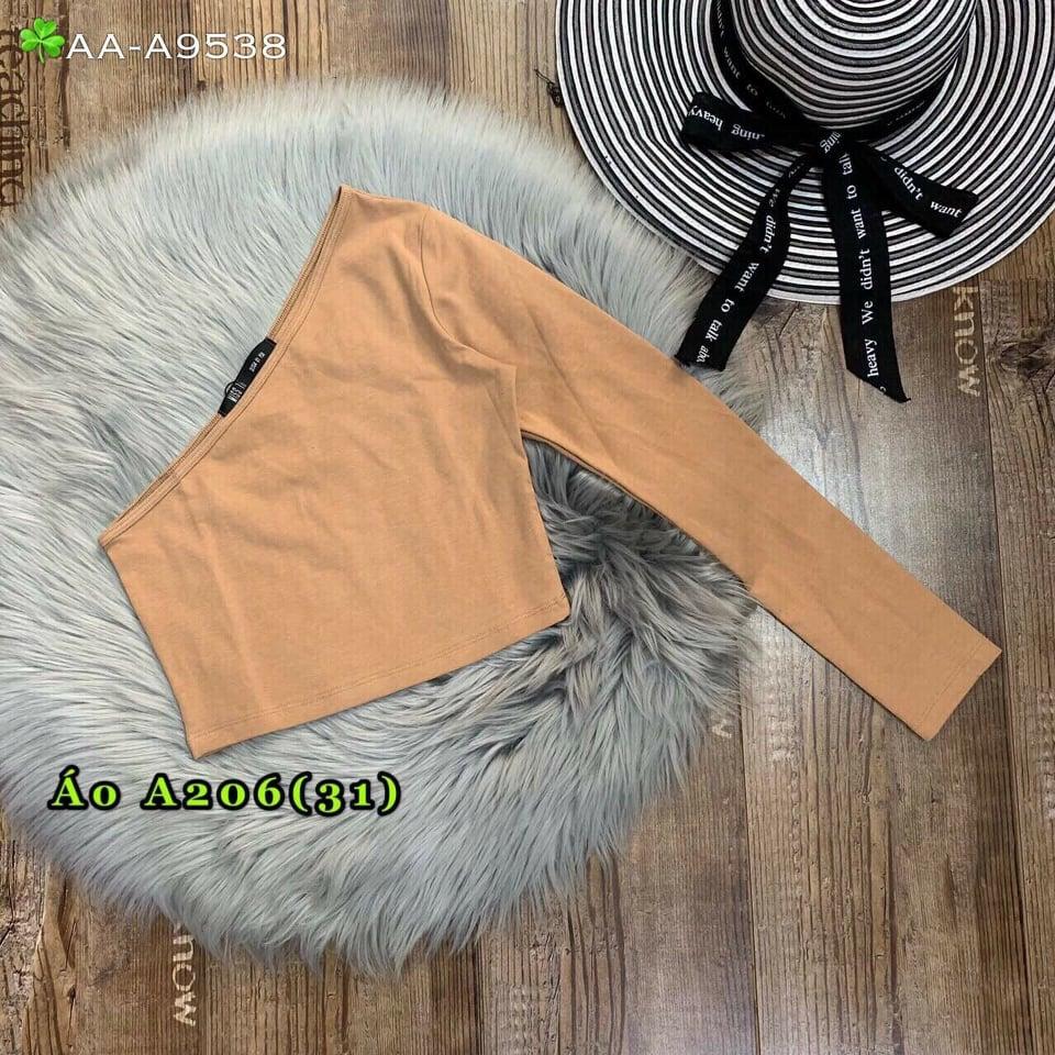 Áo thun lụa body 1 tay dài phong cách Thái TTKX0499