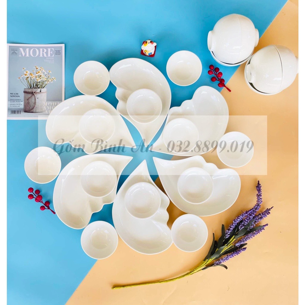 bộ bát đĩa hoa mặt trời gốm sứ cao cấp