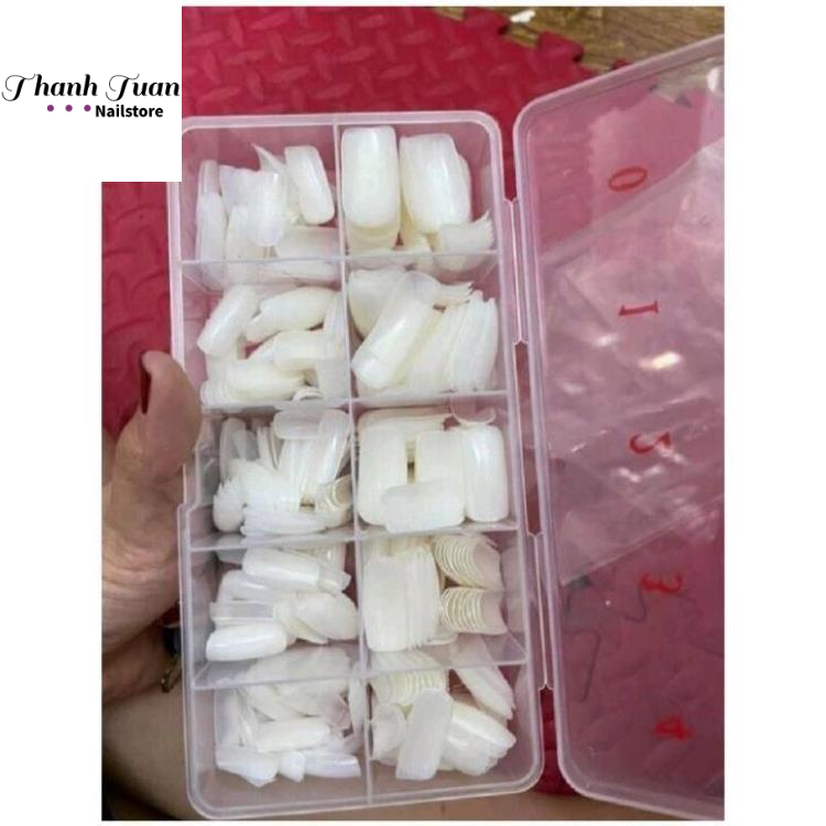 Móng úp chân dài đủ size (5,6,7,8,9)hộp 500 móng phom vuông