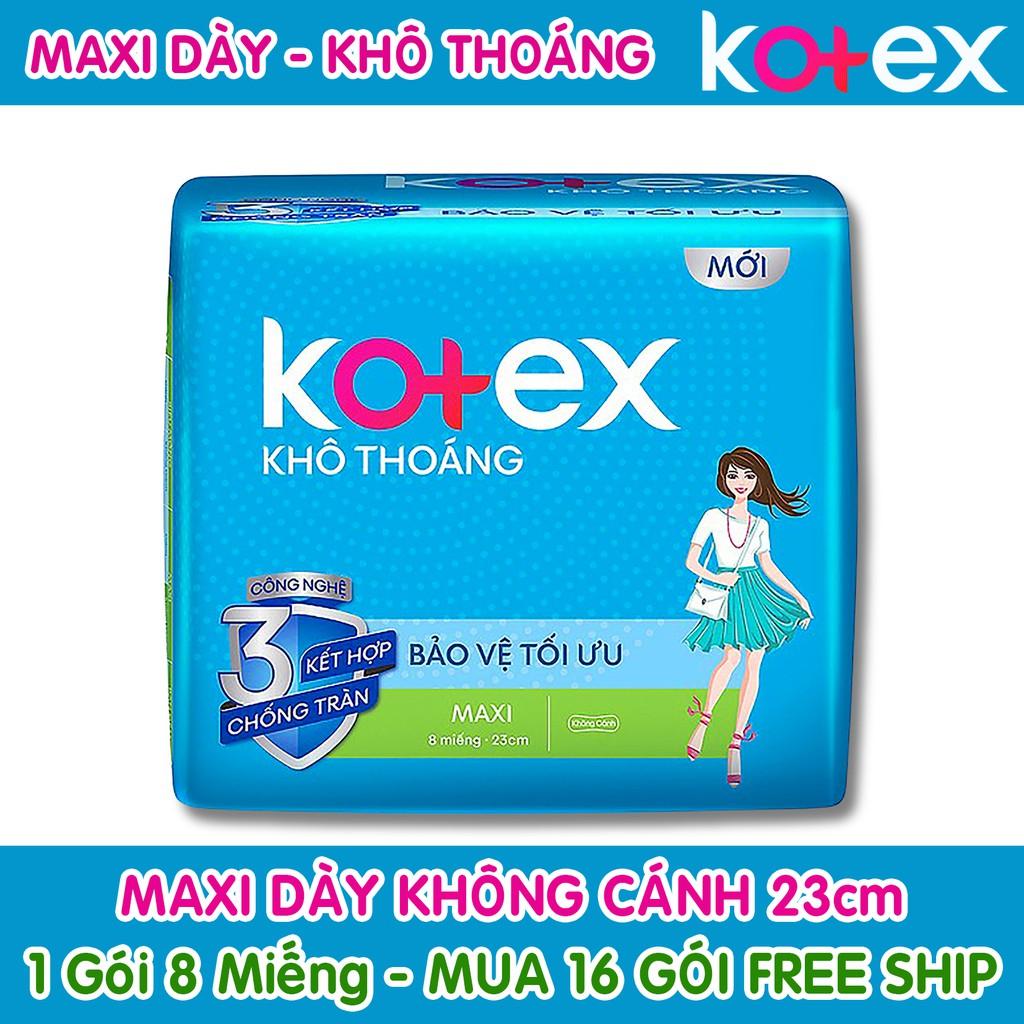 Băng vệ sinh Kotex Maxi Dày Không Cánh Khô Thoáng 23cm ( 1 Gói 8 Miếng )