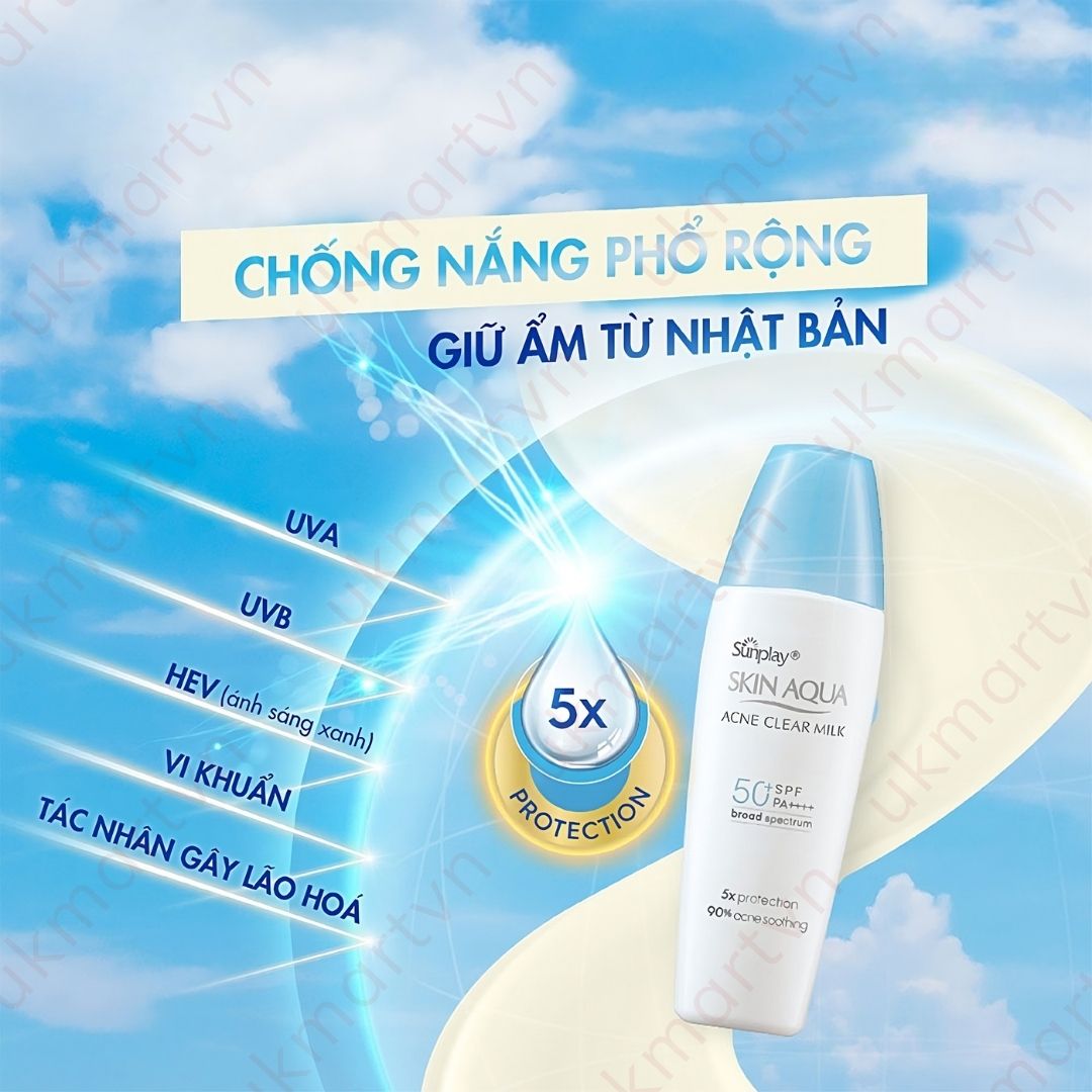 Sữa Chống Nắng Sunplay Skin Aqua Dưỡng Da Sáng Mịn Clear White SPF50+ PA++++