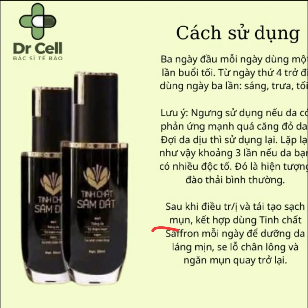 Tinh chất sâm đất tái tạo da triệt tiêu tất cả các loại mụn.