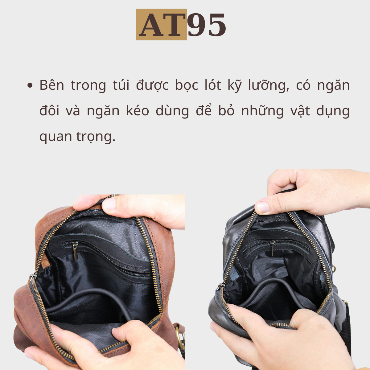 Túi da bò đeo chéo 02 da bò thật