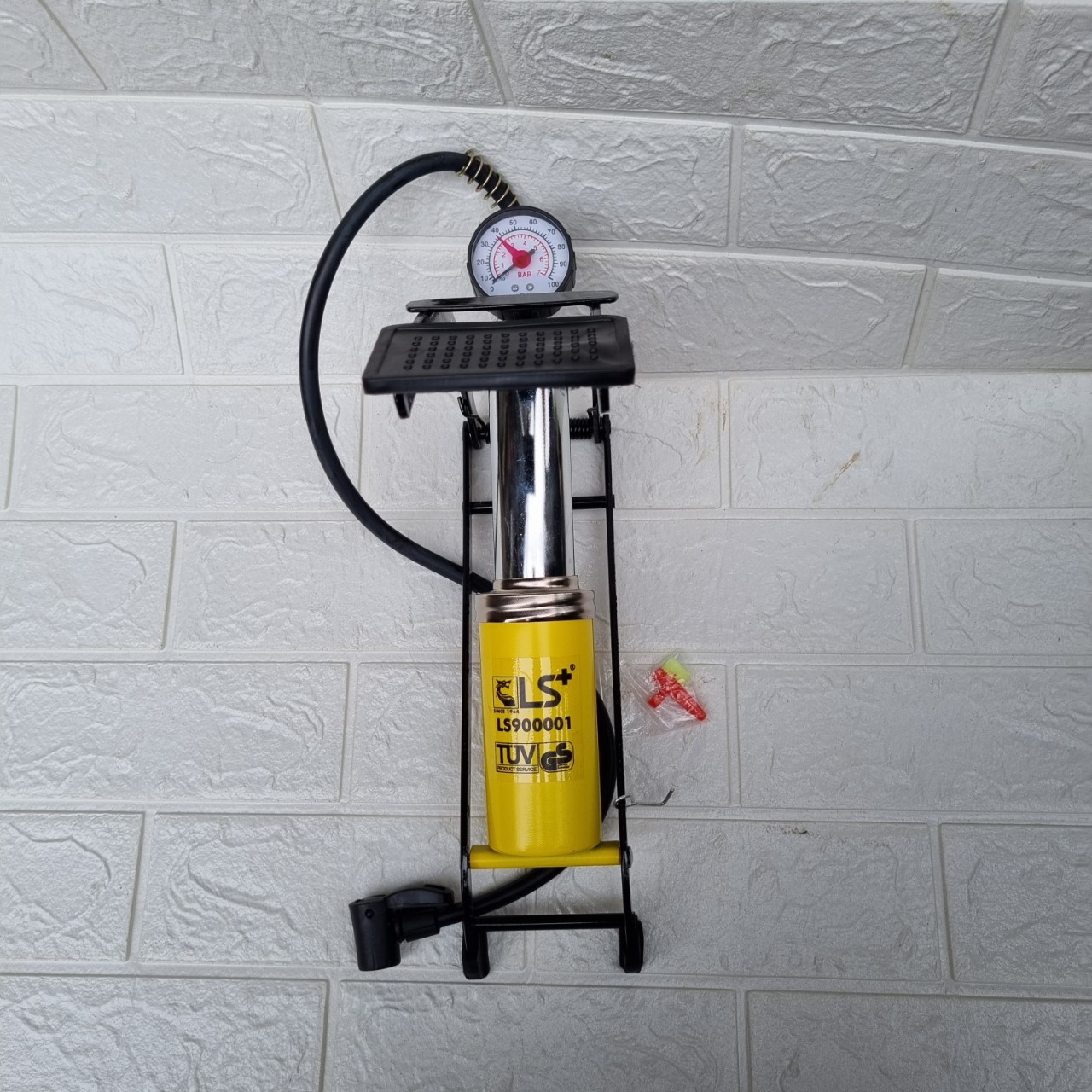 Bơm lốp mini - Bơm xe máy, xe đạp chân 1 piston