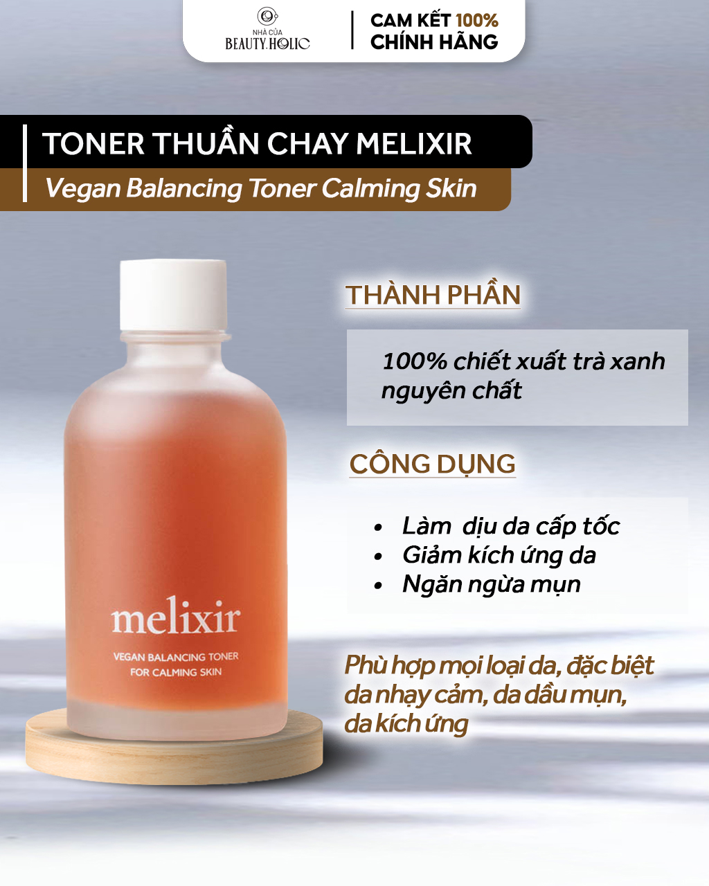 [Nhacuabeautyholic] Nước hoa Hồng Melixir Vegan Balancing