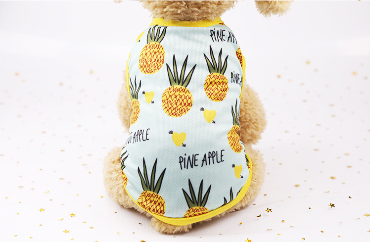Áo ba lỗ mùa hè hình trái dứa, trái thơm cho chó mèo