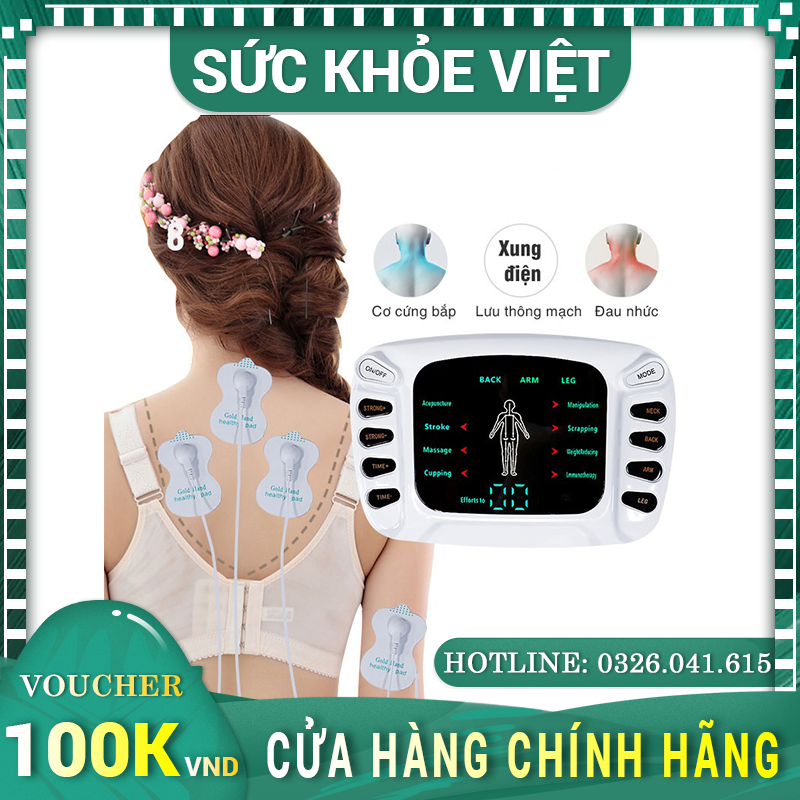 Máy mát xa xung điện trị liệu, máy massage châm cứu bấm huyệt 8 miếng dán cao cấp YTK 309B