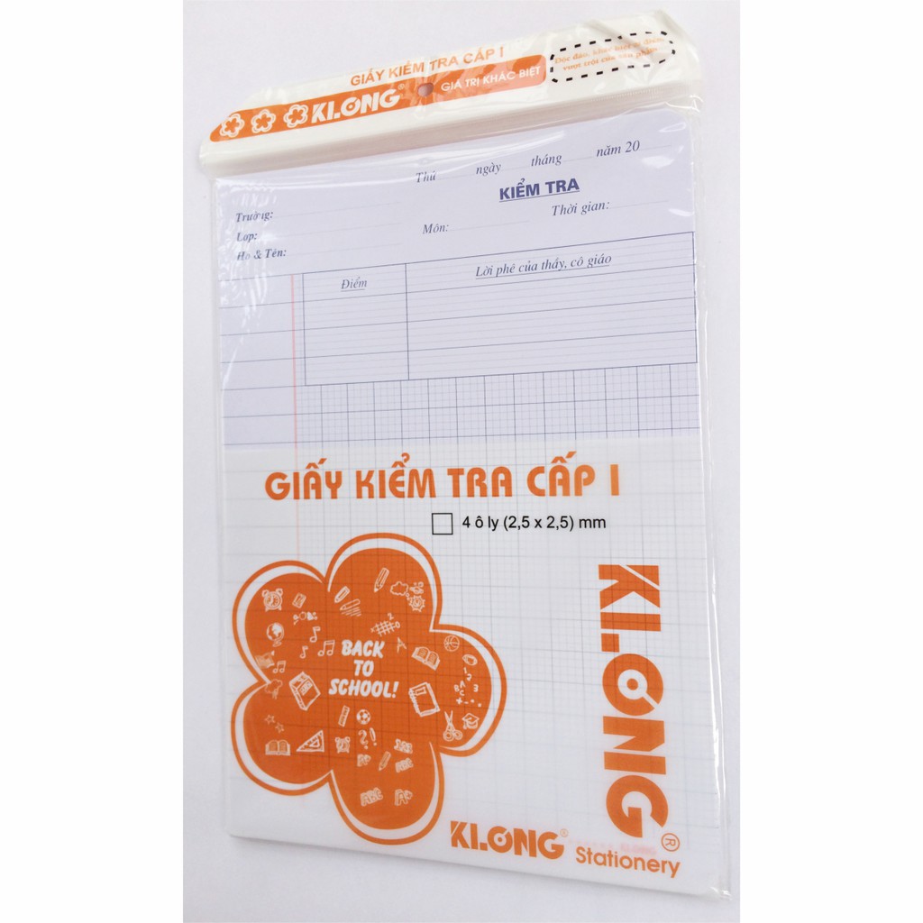 Giấy kiểm tra cấp i klong 4 ô ly mm ; ms 011n - khách sỉ ib