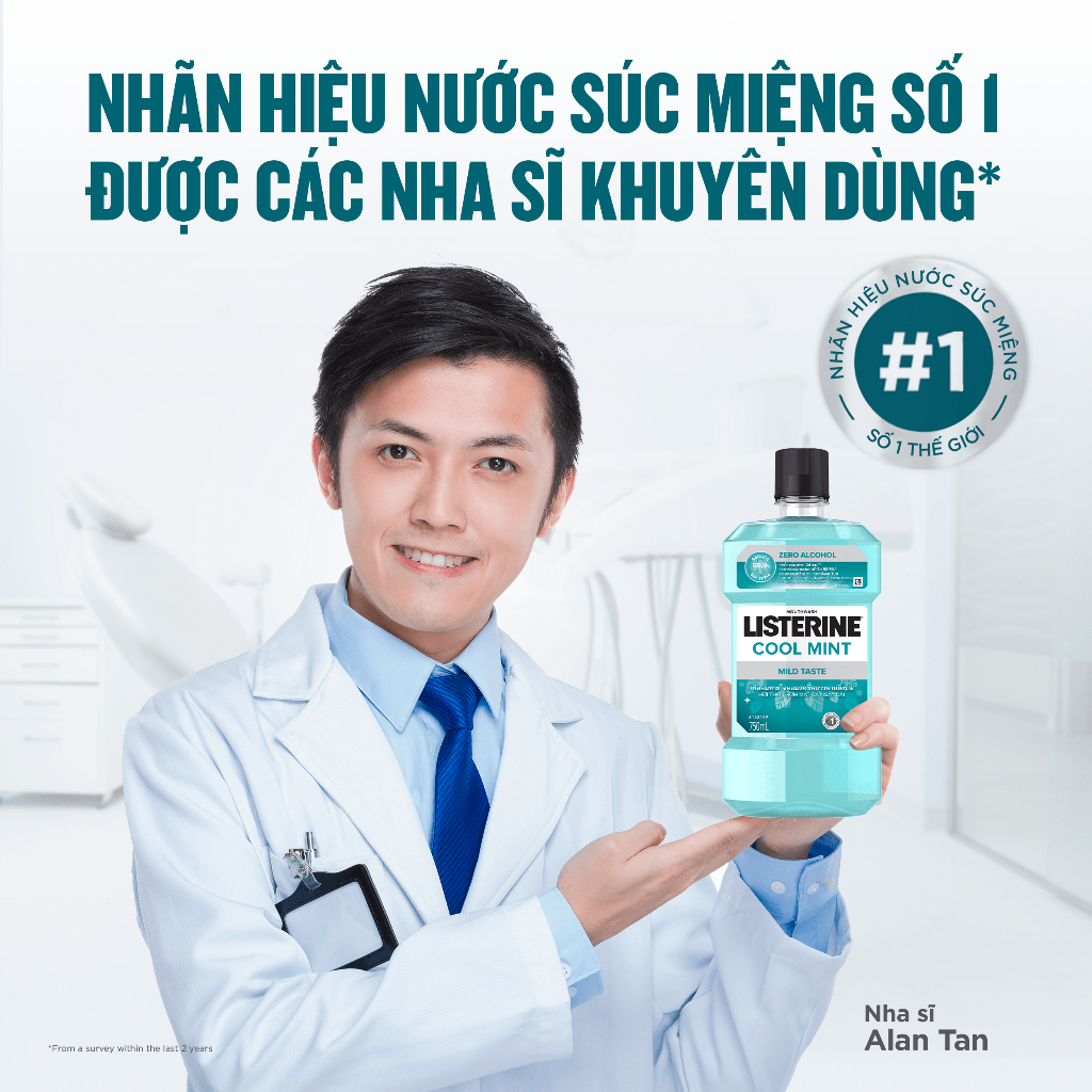 Nước Súc Miệng Listerine Cool Mint 250ml