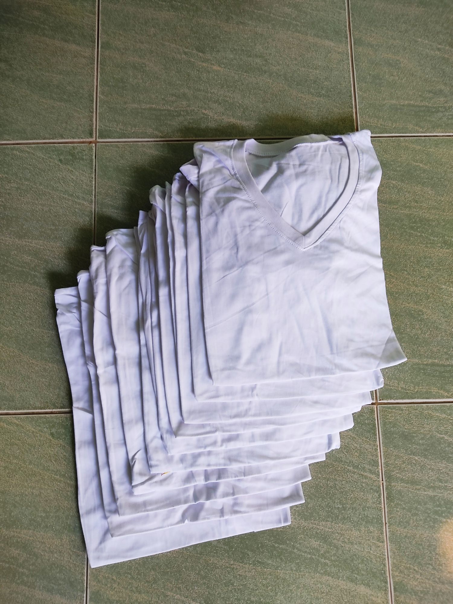 Combo of 10 White Turtleneck T-Shirts