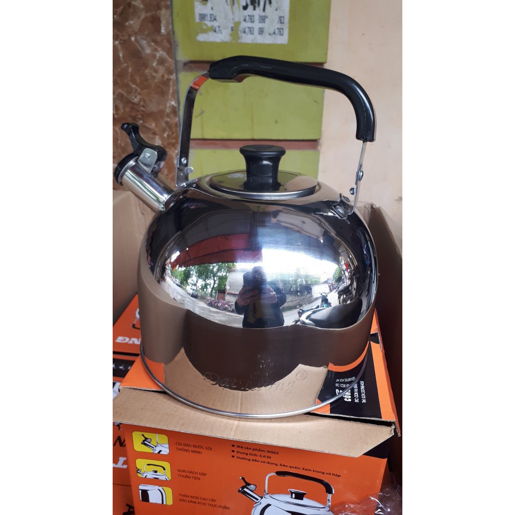 Ấm đun nước Bếp ga Bếp từ 5L Đạt Tường (Có còi báo sôi, Bảo Hành  12 Tháng)