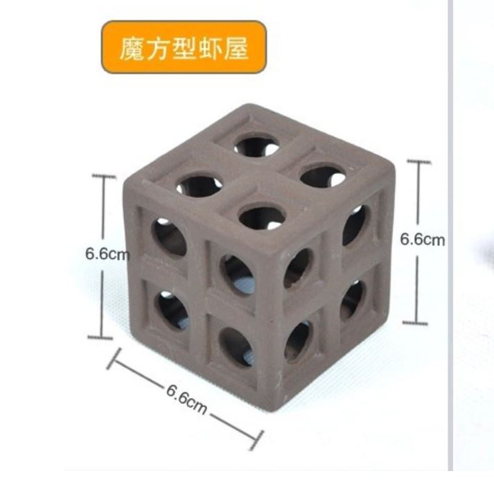 Gốm vuông nhiều lỗ đồ chơi cho cá, tôm, tép
