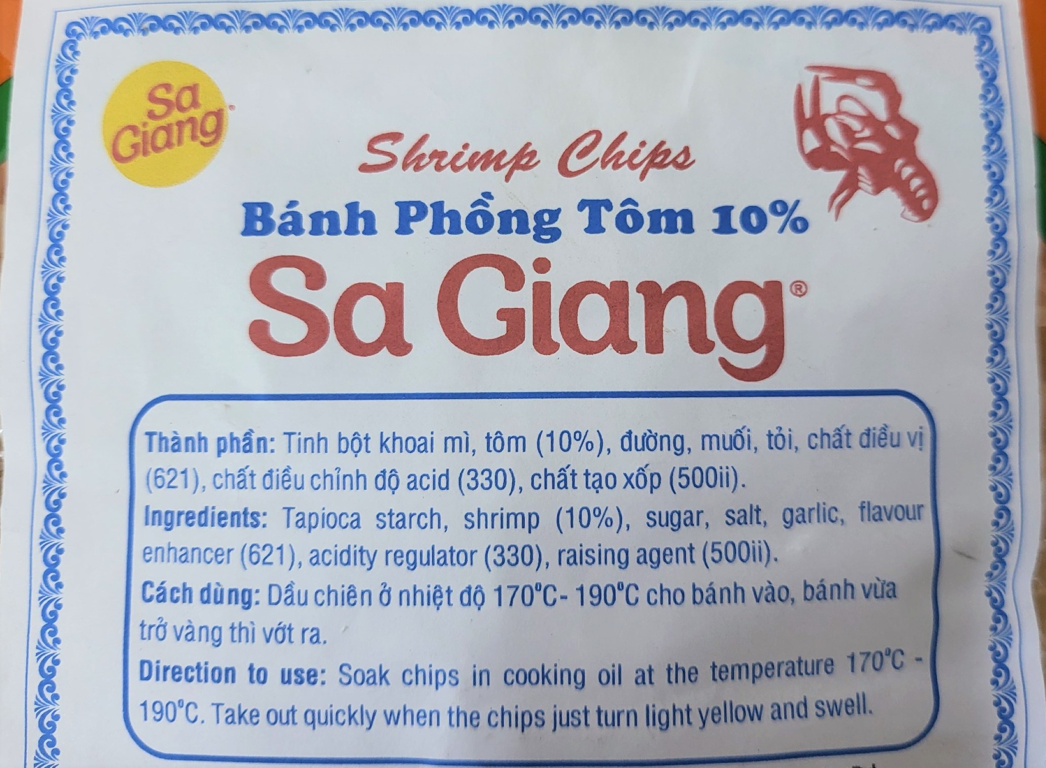 SA GIANG (Gói 1Kg) BÁNH PHỒNG TÔM Shrimp Chips