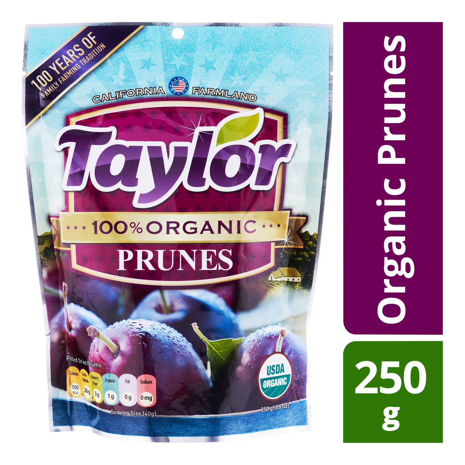 Taylor Organic Prunes 250g