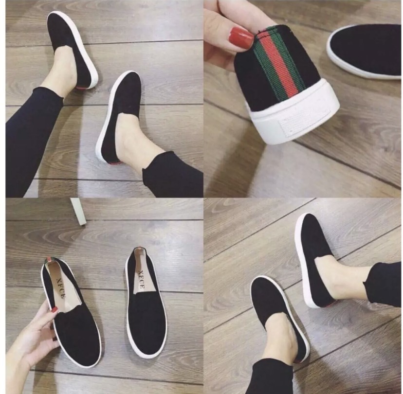 Slip on nữ Slip on da lộn Giày lười nữ