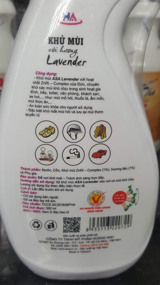 Khử mùi ASA Hương Lavender 350ml