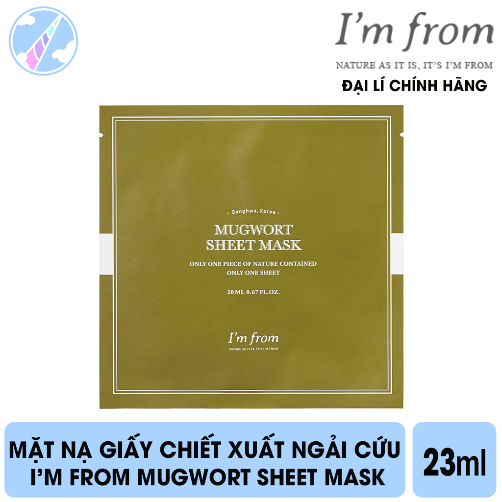 Mặt Nạ Giấy Chiết Xuất Ngải Cứu I'm From Mugwort Sheet Mask 23ml