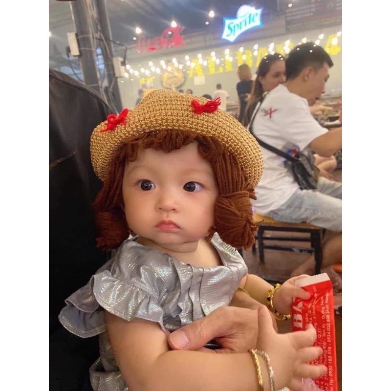 Nón Tóc Giả Cho Bé Gái