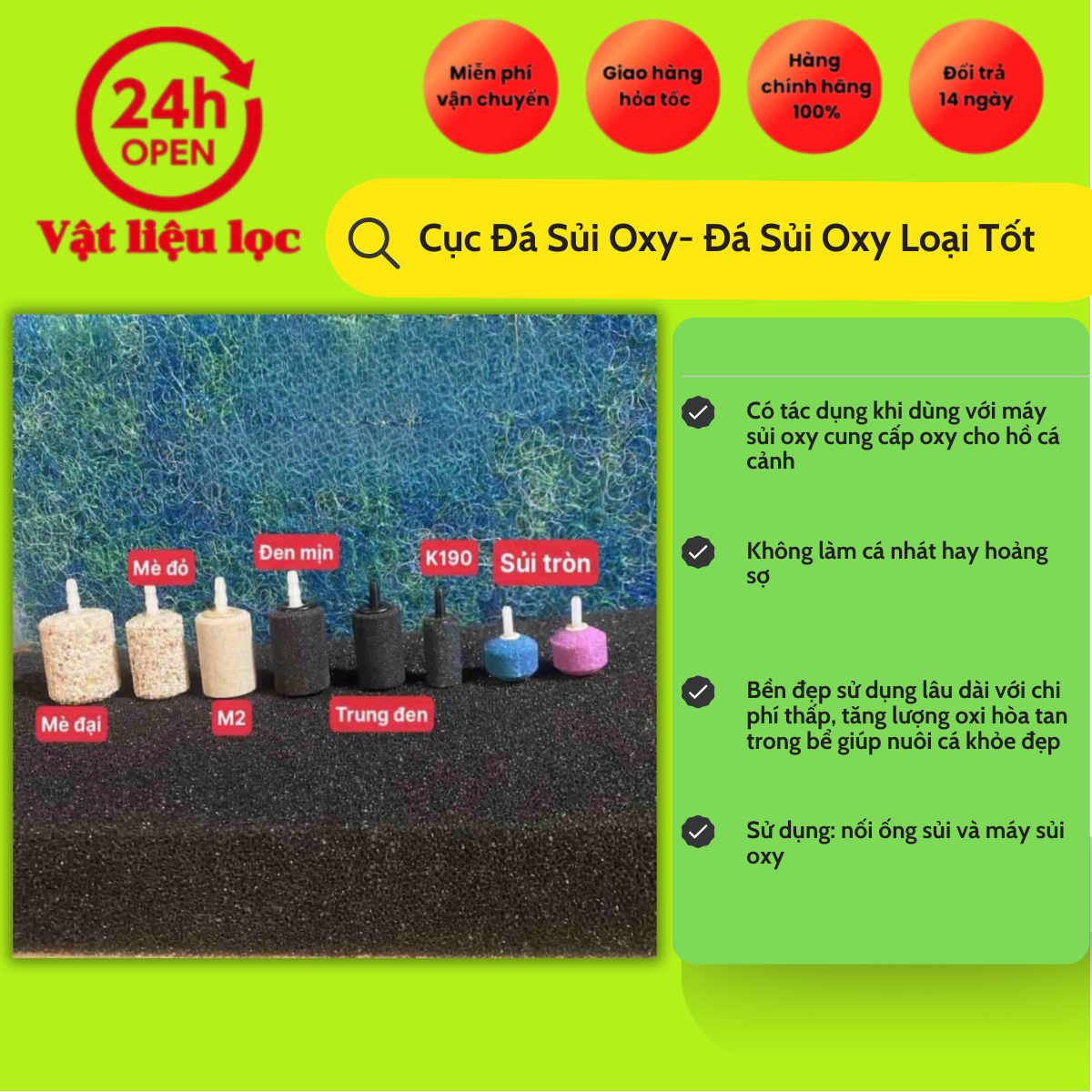 Cục Đá Sủi Oxy - Đá Sủi Oxi Loại Tốt
