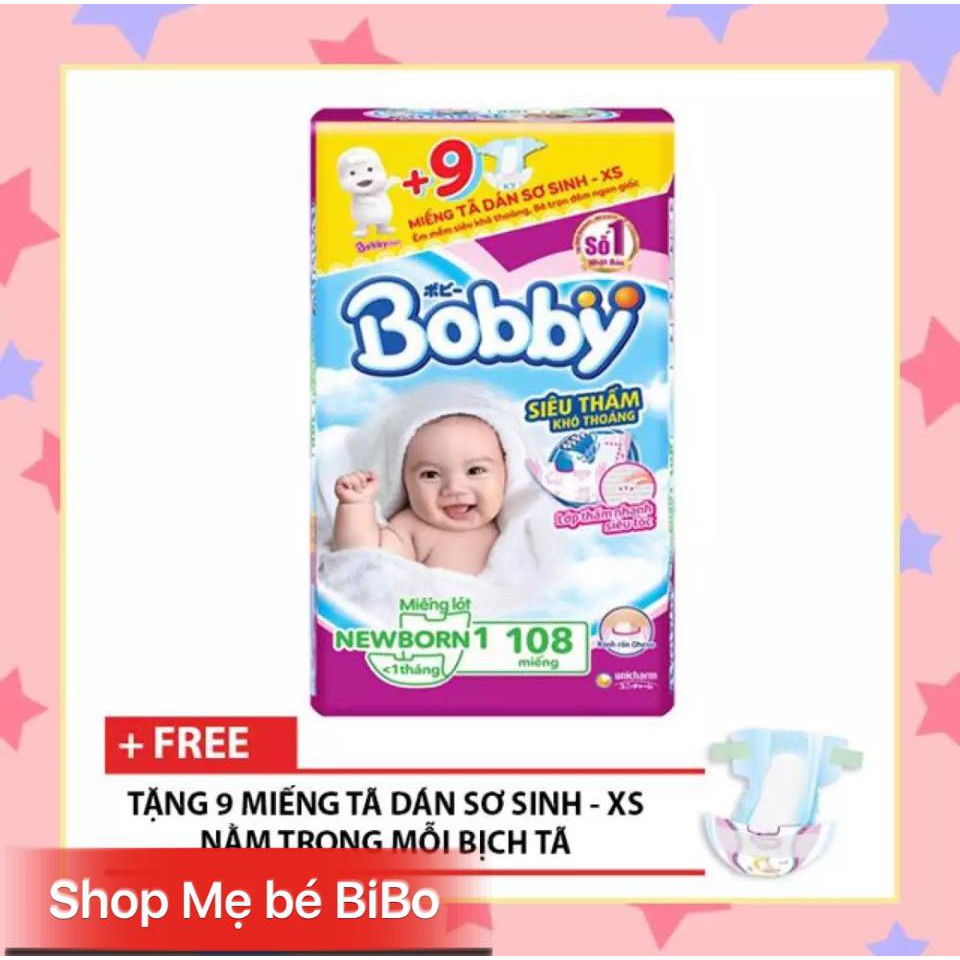 Miếng lót cho bé sơ sinh Bobby Newborn 1-108 miếng