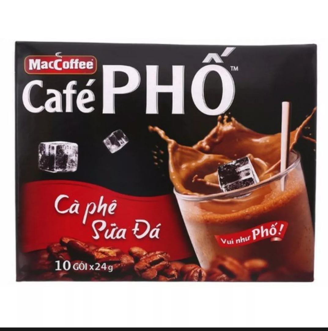 Cà phê phố sữa đá hộp 10 gói + Tặng Bình