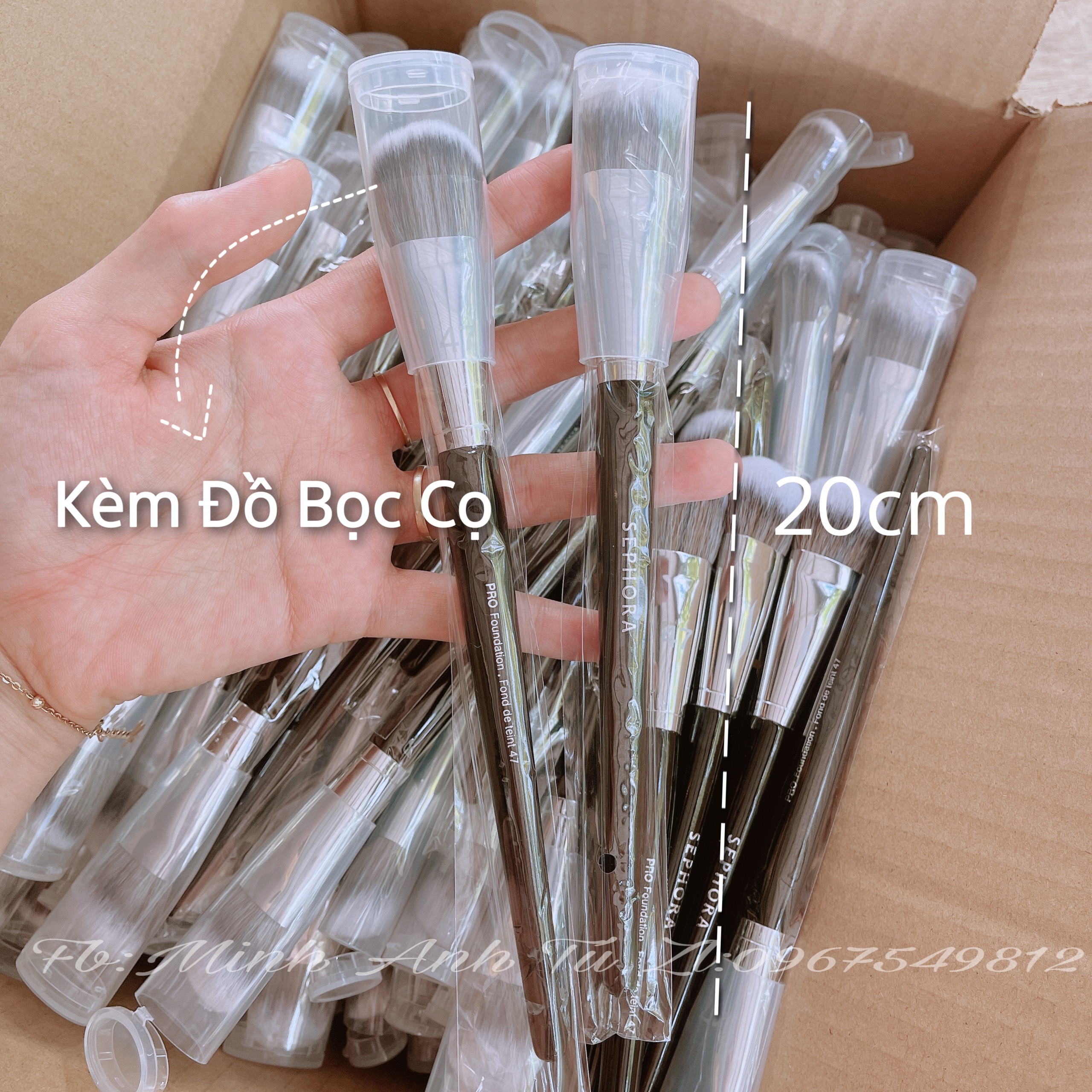 Cọ Đánh Nền Sephora - Pro foundation.Fond de teint 47, Cọ Nền