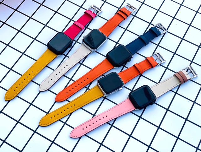 Dây Da 2 Màu Dành Cho Apple Watch 38/40/42/44mm