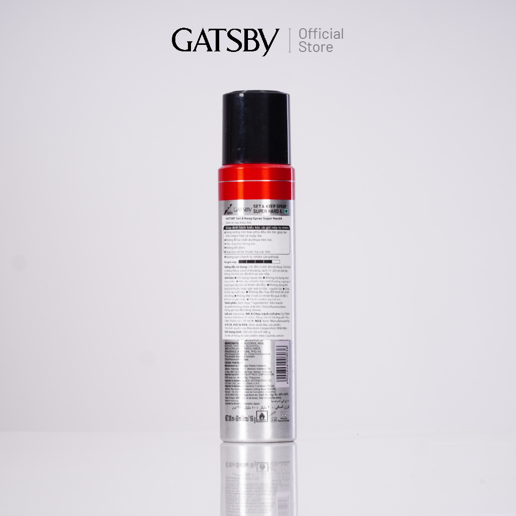 Gôm xịt tạo kiểu tóc GATSBY SET & KEEP SPRAY SUPER HARD 250ml