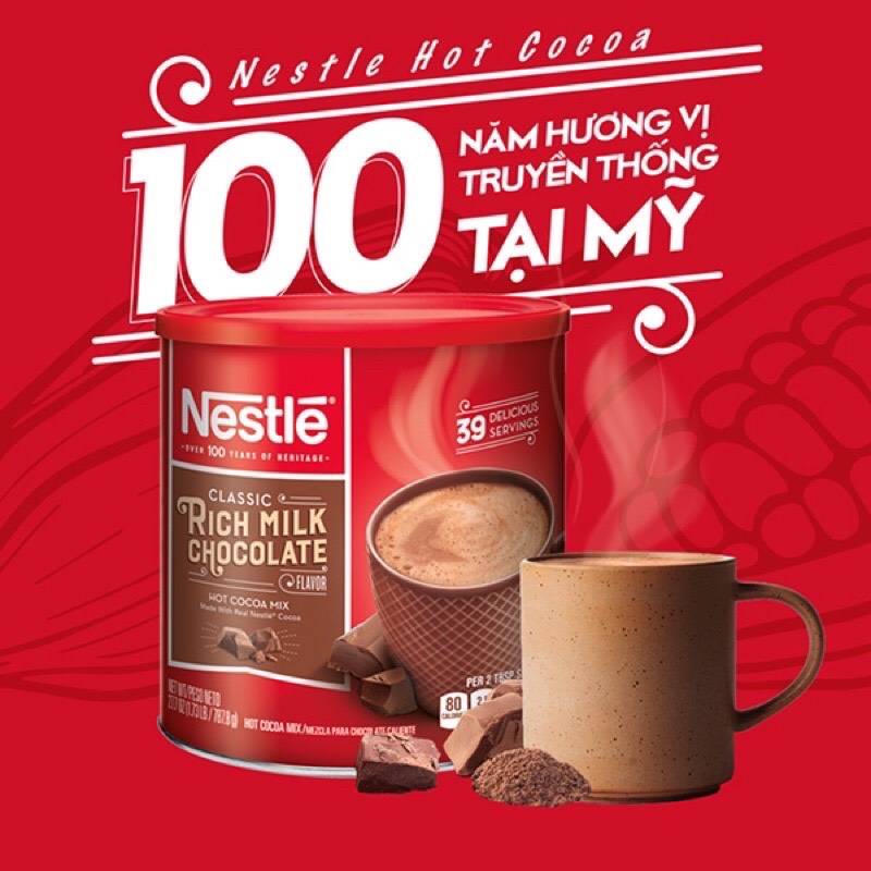 Bột Ca Cao Rich Milk Chocolate Hộp Nhập Khẩu Mỹ