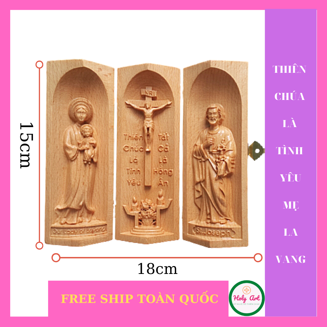 [HCM]Bàn thờ thiên chúa: Mẹ la vang - CHÚA CHỊU NẠN - THÁNH CẢ GIUSE[HOLY ART] BÀN THỜ MINI CAO 15cm x 7cm[FREE SHIP TOÀN QUỐC] TƯỢNG MẸ LA VANG DÙNG LÀM QUÀ TẶNG NGƯỜI THÂN BẠN BÈ TƯỢNG MANG THEO BÊN MÌNH CẦU NGUYỆN TUYÊN XƯNG