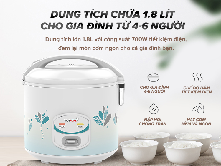 Nồi cơm điện TrueHOME TR-18JE010(B)