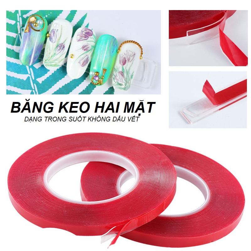Cuộn Băng Keo 2 Mặt Dán Móng 10m