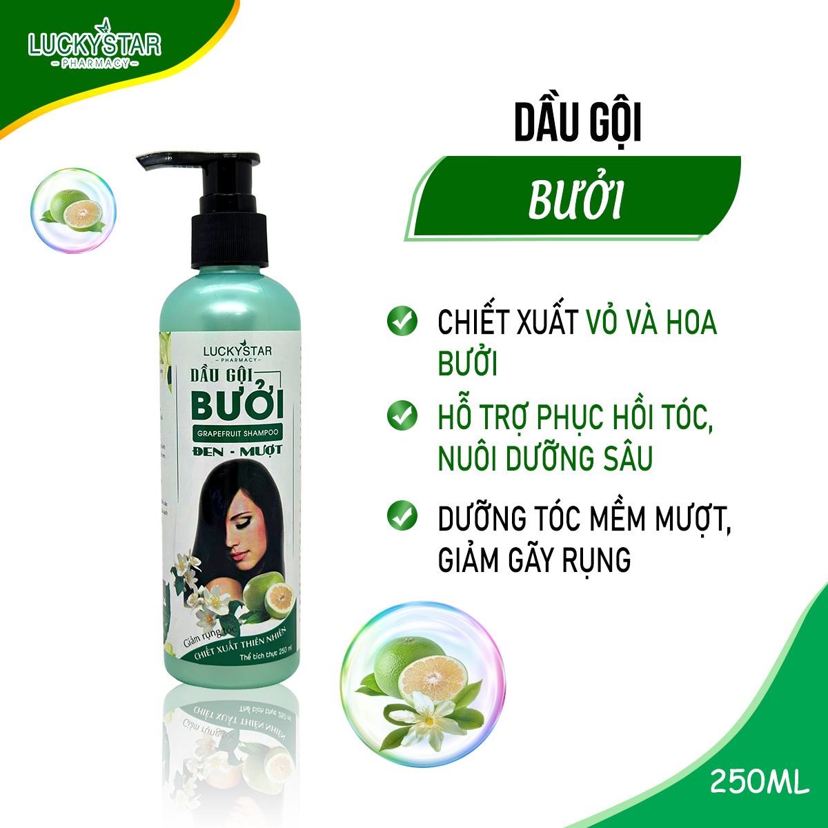 Dầu Gội Tinh Dầu Bưởi Lucky Star