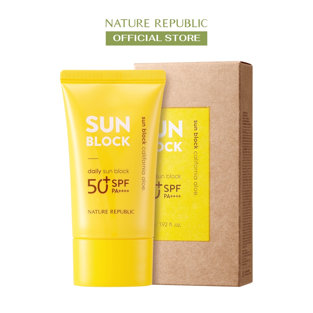 Kem chống nắng nâng tone tự nhiên Nature Republic California Aloe Daily Sun Block SPF50+PA++++ 57ml