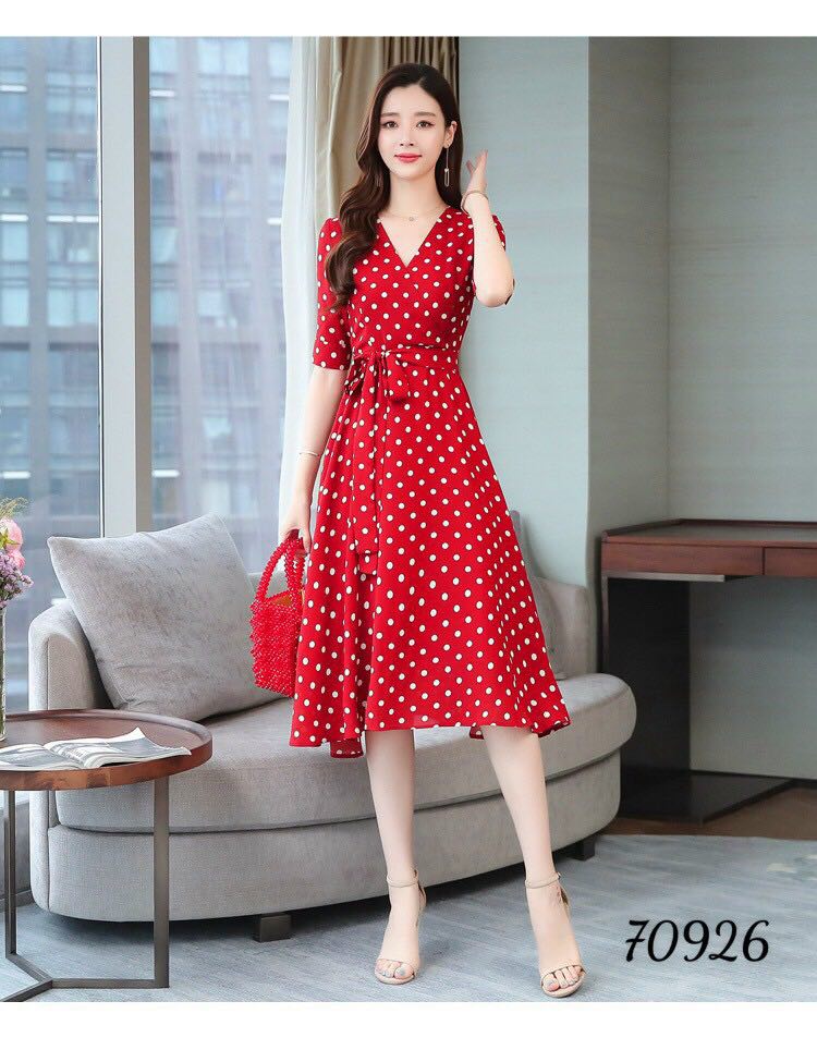[HCM]ĐẦM SUÔNG BI LỤA THẮT NƠ SIÊU DỄ THƯƠNG-D01