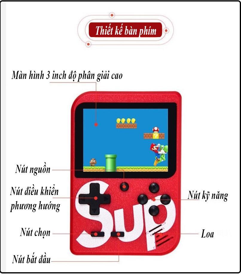 Máy chơi game đôi sup 400-Máy chơi game sup,máy chơi game sup 400 in 1,máy chơi game sup 2 người chơi giá rẻ hơn supreme,sup plus cầm tay tích hợp sẵn 400 games Mario,Contra,Tank