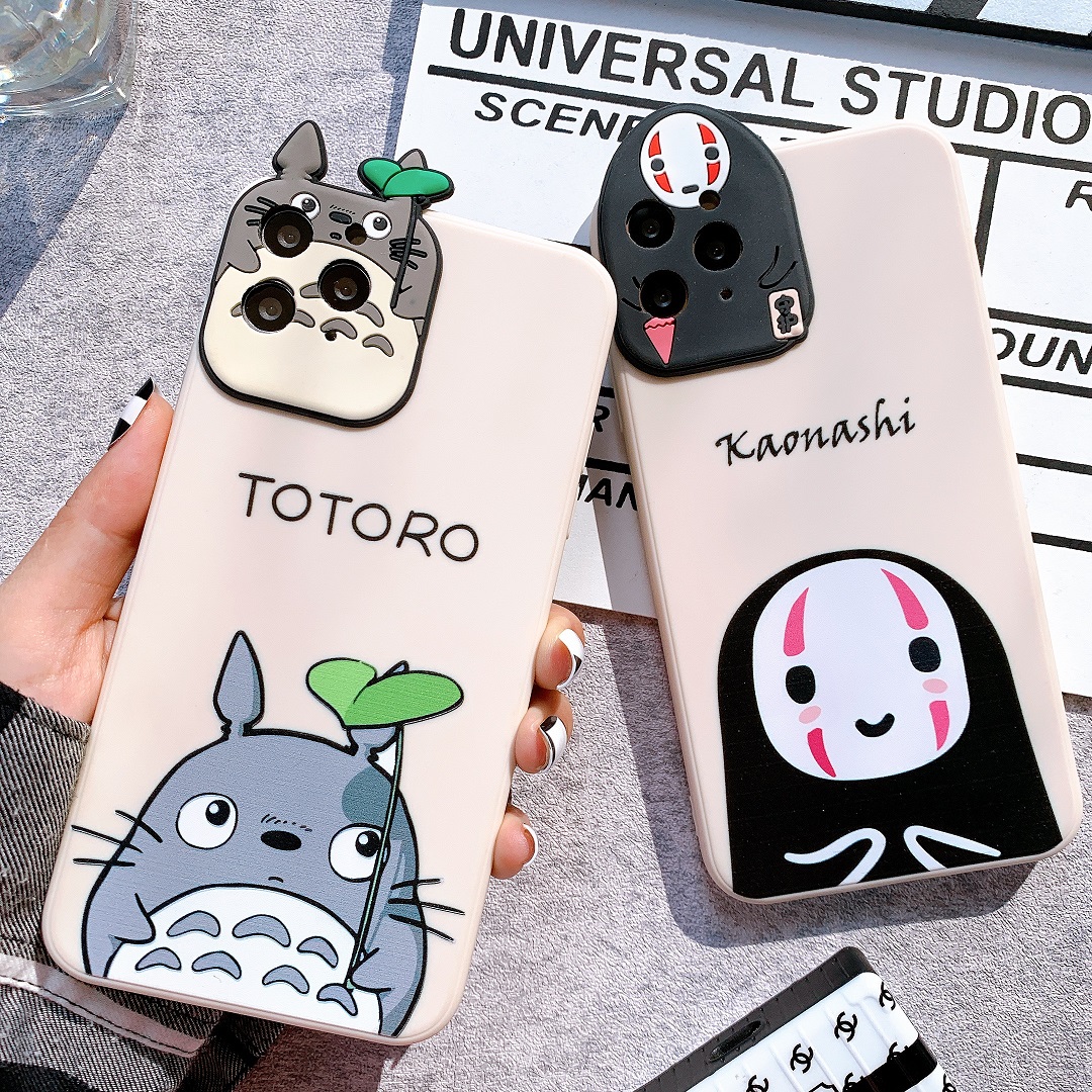 Ốp Lưng Silicon Màu Bảo Vệ CAMERA Kaonashi x Totoro