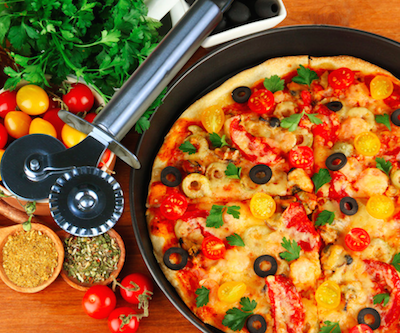 Dao cắt bánh pizza thép 2 lưỡi không gỉ