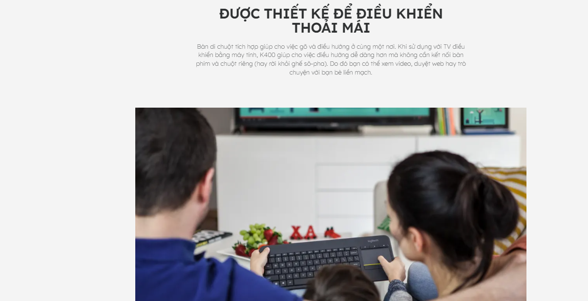 Bàn phím không dây Logitech K400 Plus Chính Hãng