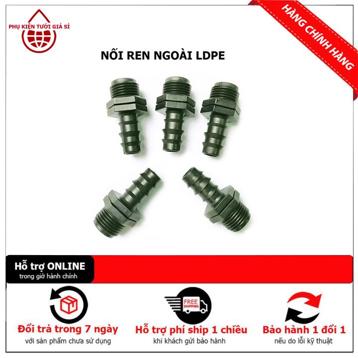 Nối ren ngoài LDPE 16,20 - Đầu nối ren ngoài ra ống LDPE 16 hoặc 20 - Tháo lắp dễ dàng - Bảo hành 12 tháng
