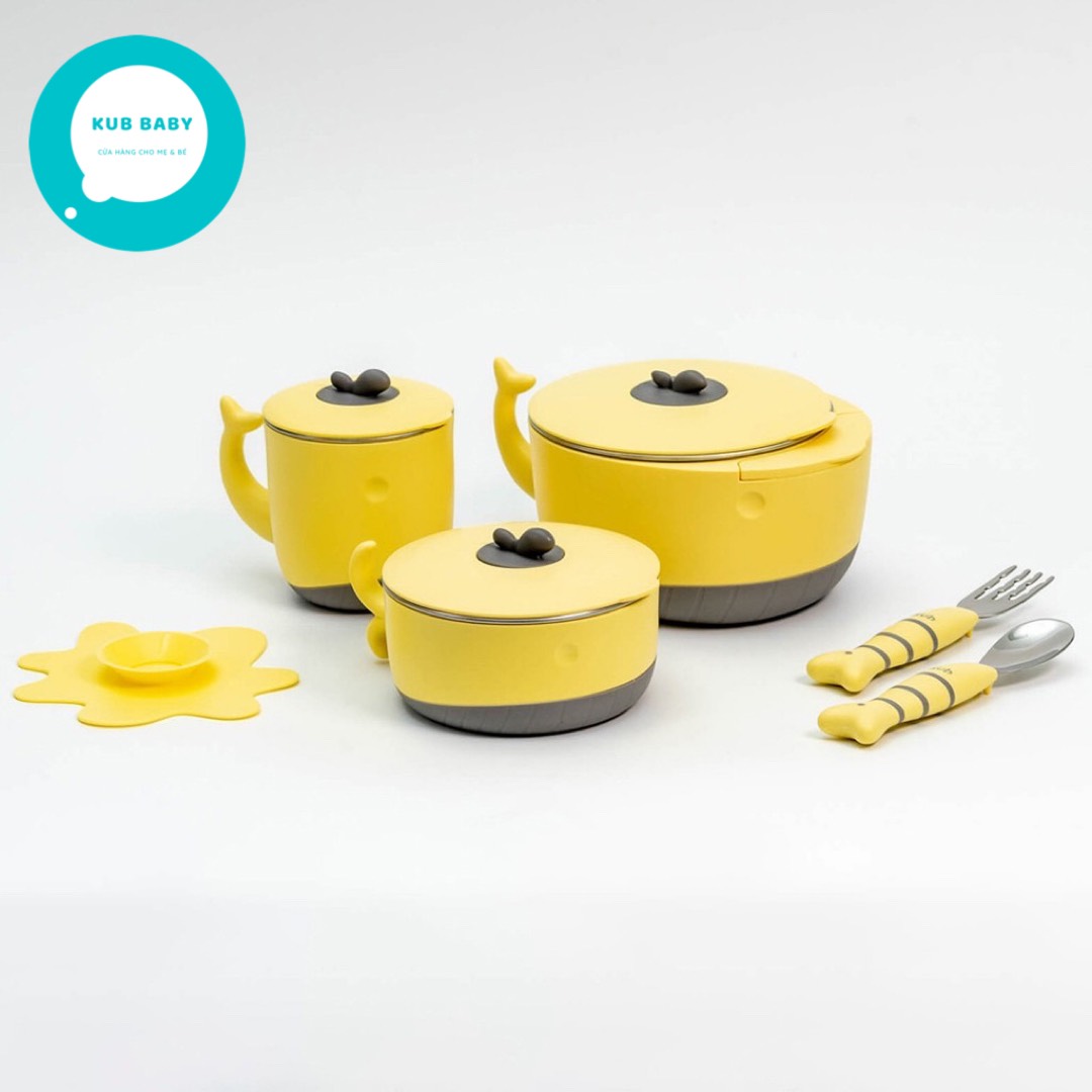Bộ Dụng Cụ Ăn Dặm Giữ Nhiệt Cho Bé - KUB