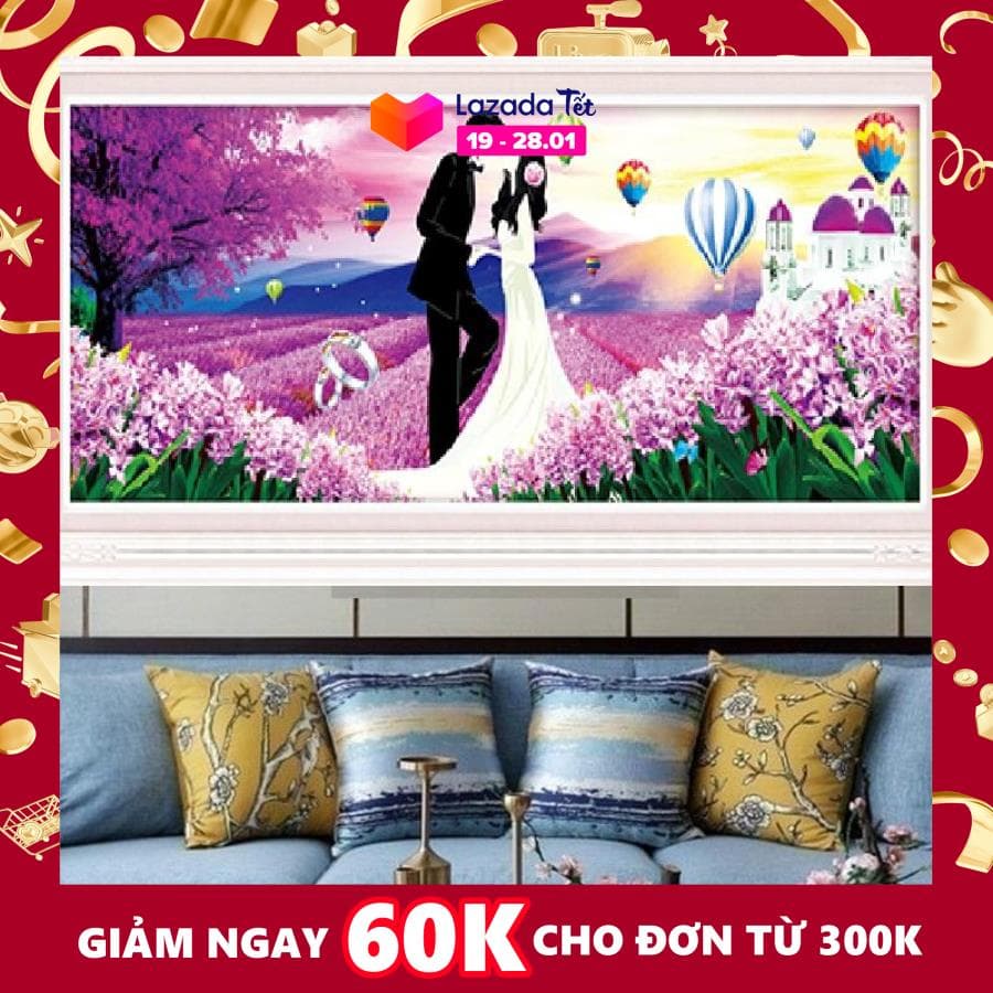 Tranh đính đá mẫu mới Tình Yêu Vĩnh Cửu-KT: 110x50. Đá đa sắc cực kỳ đẹp sản xuất theo công nghệ Nhật Bản.- Keo tốt, độ bám dính chắc chắn độ bên trên 20 năm, đầy đủ dụng cụ kèm theo.