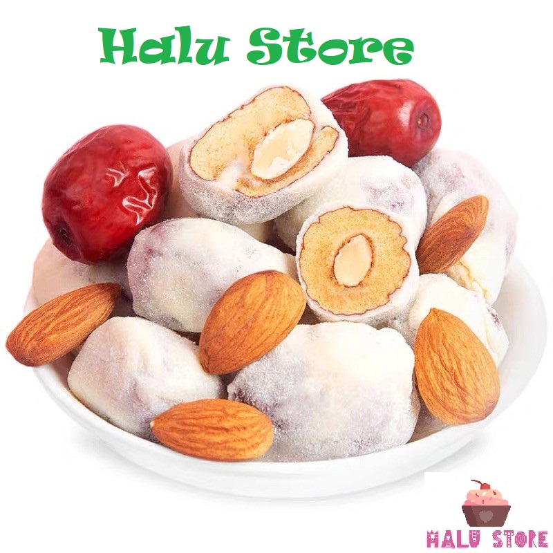 Kẹo Marshmallow Táo đỏ hạnh nhân túi 200gram (~19 Viên)