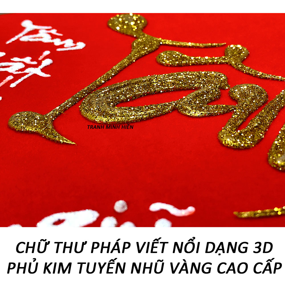 Tranh thư pháp - Chữ Tâm 02 - Tranh Minh Hiền (Viết và Vẽ 100% - không sử dụng in ấn)